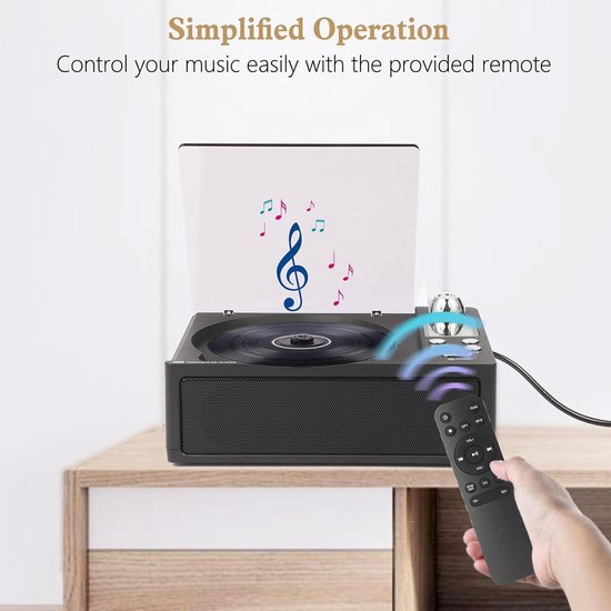 Draagbare cd-speler met afstandsbediening, oplaadbare batterij, USB/SD-ondersteuning, lcd-scherm, kleine compacte retro cd-speler, dubbel stereogeluid voor thuis en bu Buiten, zwart — afbeelding 2