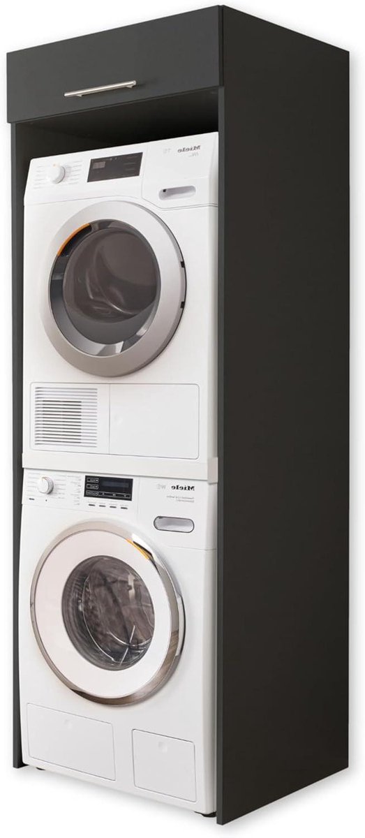 Wasmachinekast - Drogerkast Overbouw - Ruimte Besparen - Efficiënte Opslag - 675 x 200 cm - Antraciet