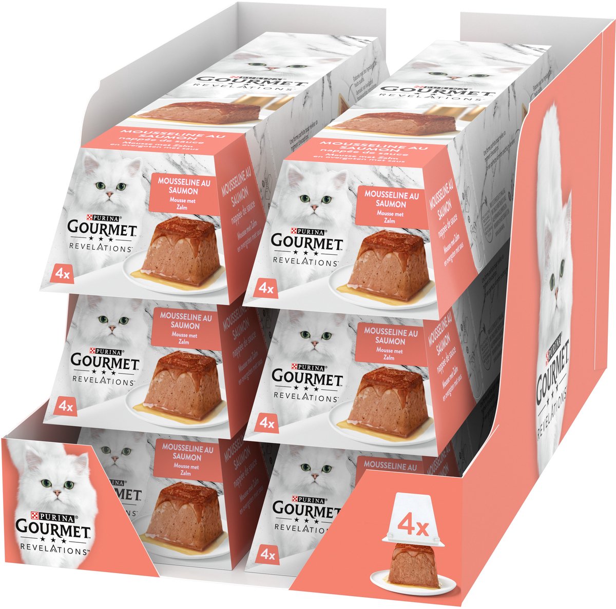 Bol.com Gourmet Revelations Mousse - Kattenvoer Natvoer - Zalm - 24 x 57 g aanbieding