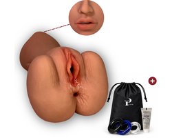 Pillow Pleasure® Olivia - 3-in-1 Pocket Pussy Basisbundel - Realistische Masturbator met Vagina, Mond & Anus - Inclusief Glijmiddel & Accessoires - Sexpop - Zelf aftrekken - Kunstvagina