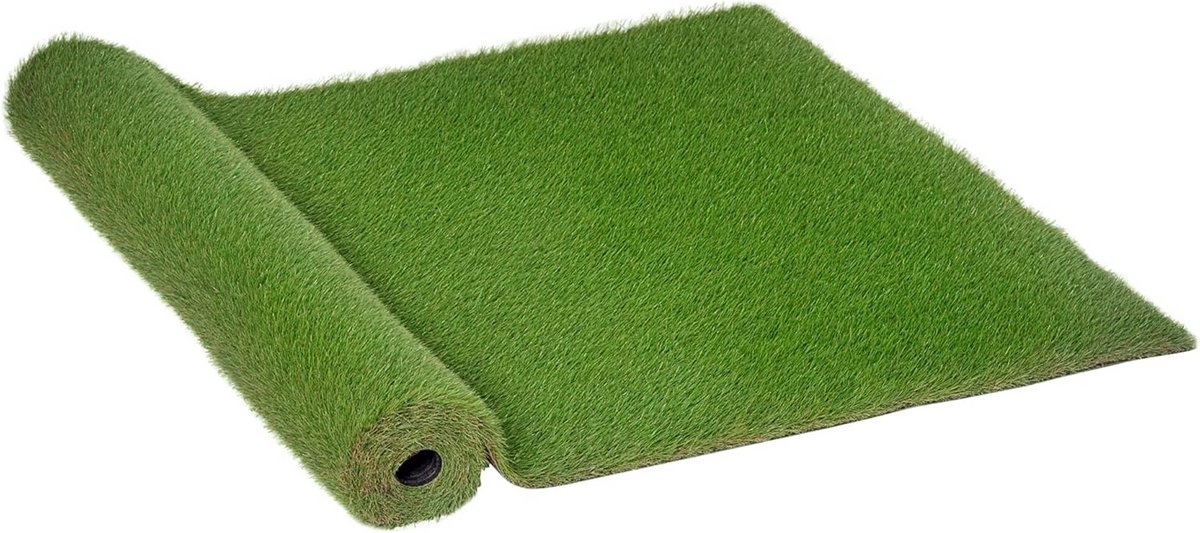 Kunstgras Tapijt - Gazon Rol - Buiten Decoratie - Onderhoudsvrij - 3 x 1 m - Groen