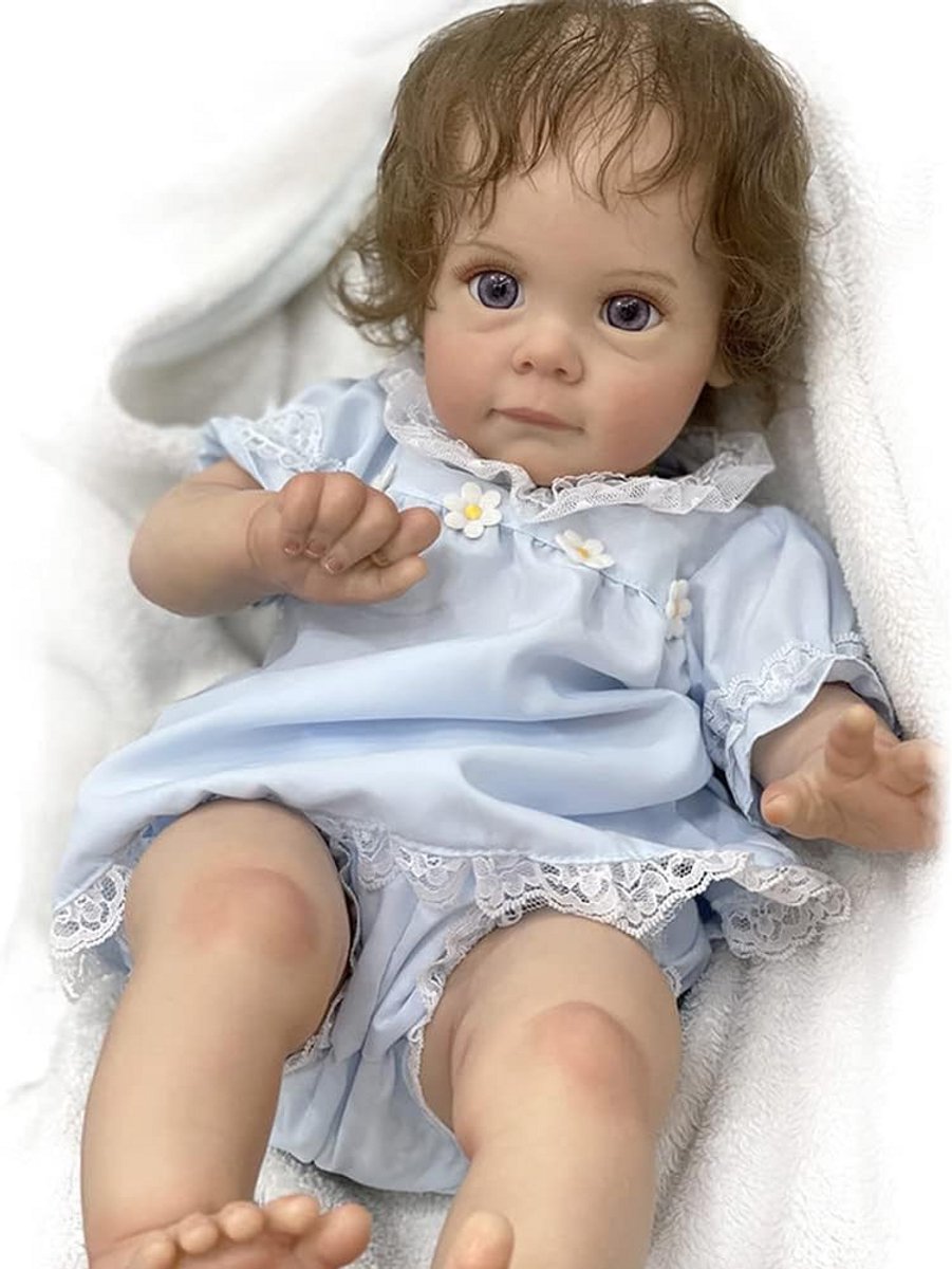 Babypop Meisje - Levensgetrouwe Pop - Kinderspeelgoed - Handgeworteld Haar - 55 cm - Niet gespecificeerd