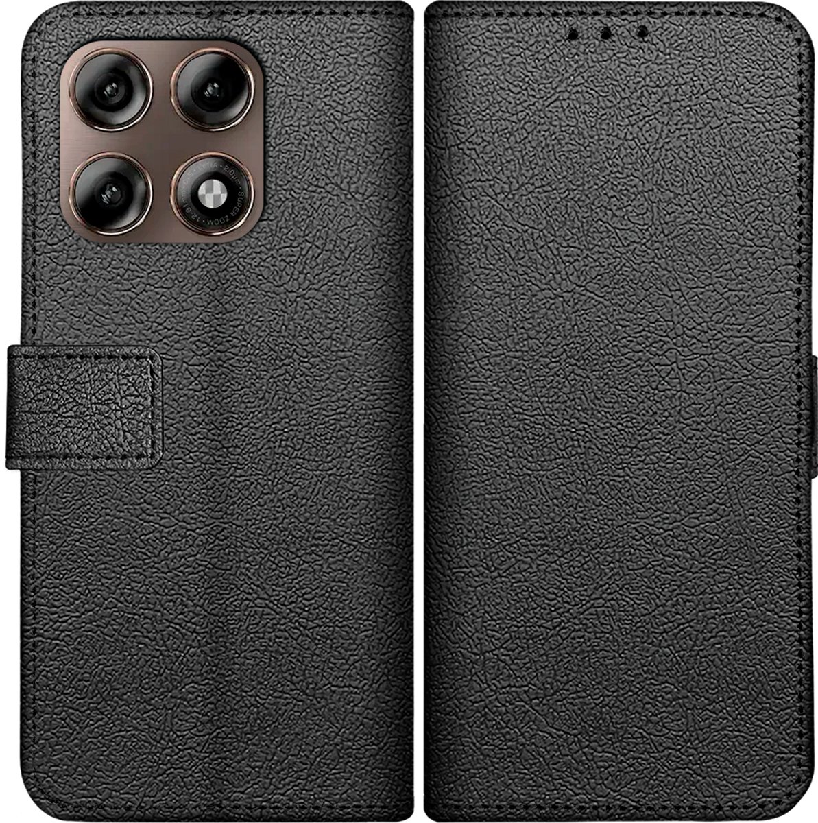 Just in Case hoesje geschikt voor Motorola Edge 70 Pro Hoesje met Pasjeshouder - Bookcase Classic - Zwart