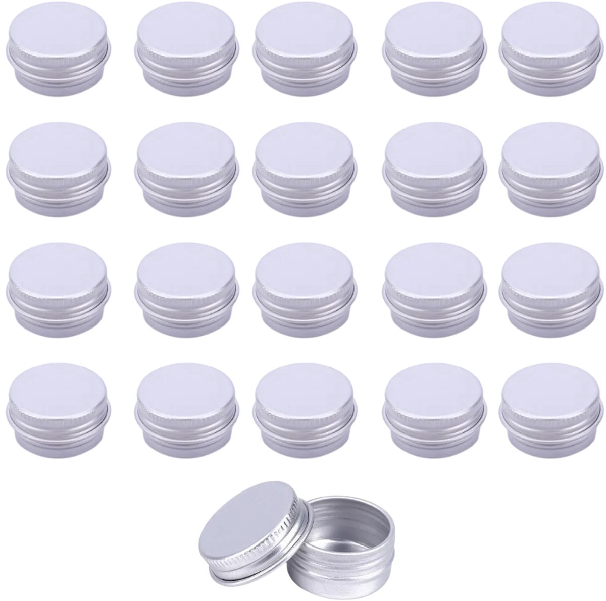 Blikjes 5ml Leeg 50 stuks met Schroefdeksel - Lege Mini Blikjes Zilver - Kleine Blikjes