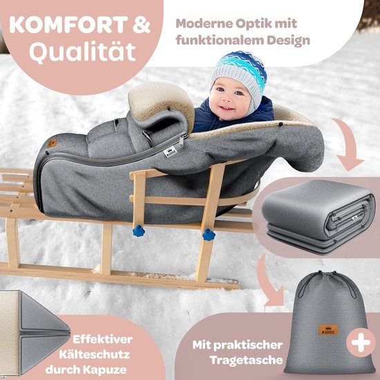 Winterbabyvoetenzak voor kinderwagens en autostoelen - wasbare en afsluitbare knuffelzak — afbeelding 2