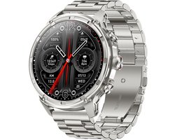 WizBay Premium Select® 1.85 Sport Smartwatch – Dames & Heren – Bluetooth Bellen – Hartslagmeter – Bloeddrukmeter – O2 Zuurstofmeter – 60+ Sportmodi – LED Zaklamp – IP68 Waterdicht – FitCloud Pro – Android & iOS - Zilver