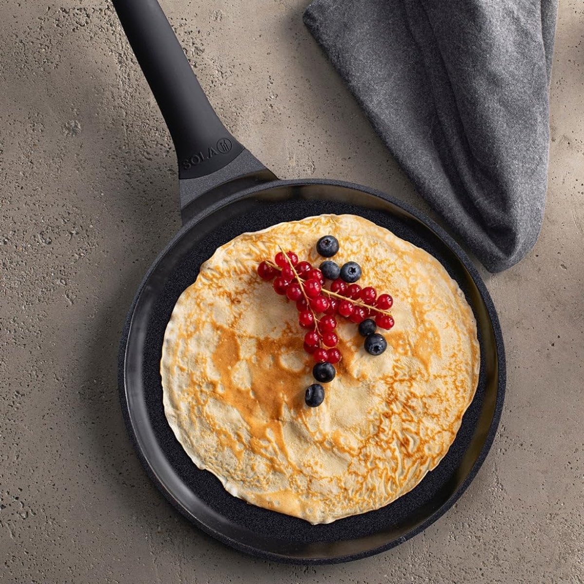Crepepan Pannenkoekenpan - Keramische Pan - Lekkere Pannenkoeken Bakken - PFAS-vrije Antiaanbaklaag - 28 cm Diameter - Zwart