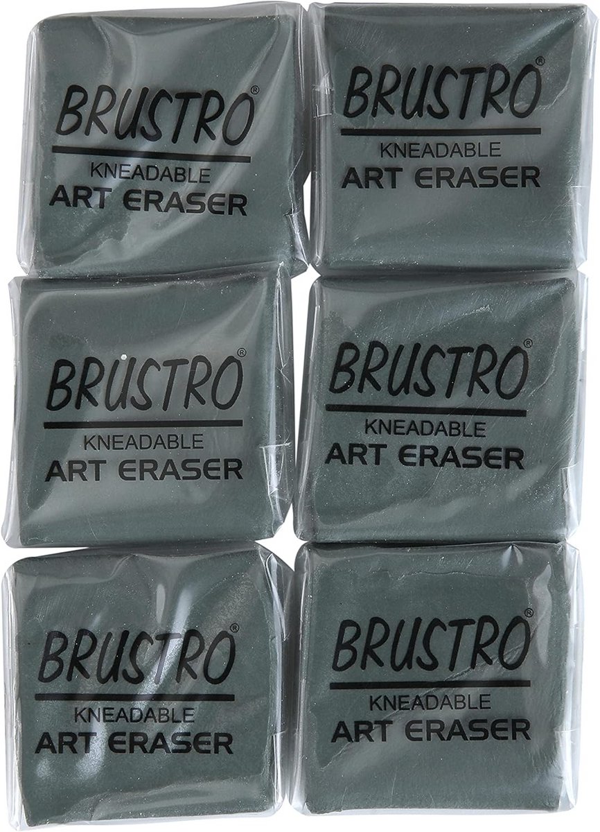 Kneedbare Gum - Kunstgum - Tekeningen Corrigeren - Laat Geen Residuen Achter - Pack van 6 - Zwart