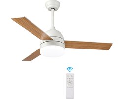 Oraymin LED Plafondventilator met Lamp 18W - Dimbaar - Afstandsbediening - 6 Snelheden - Energieklasse B