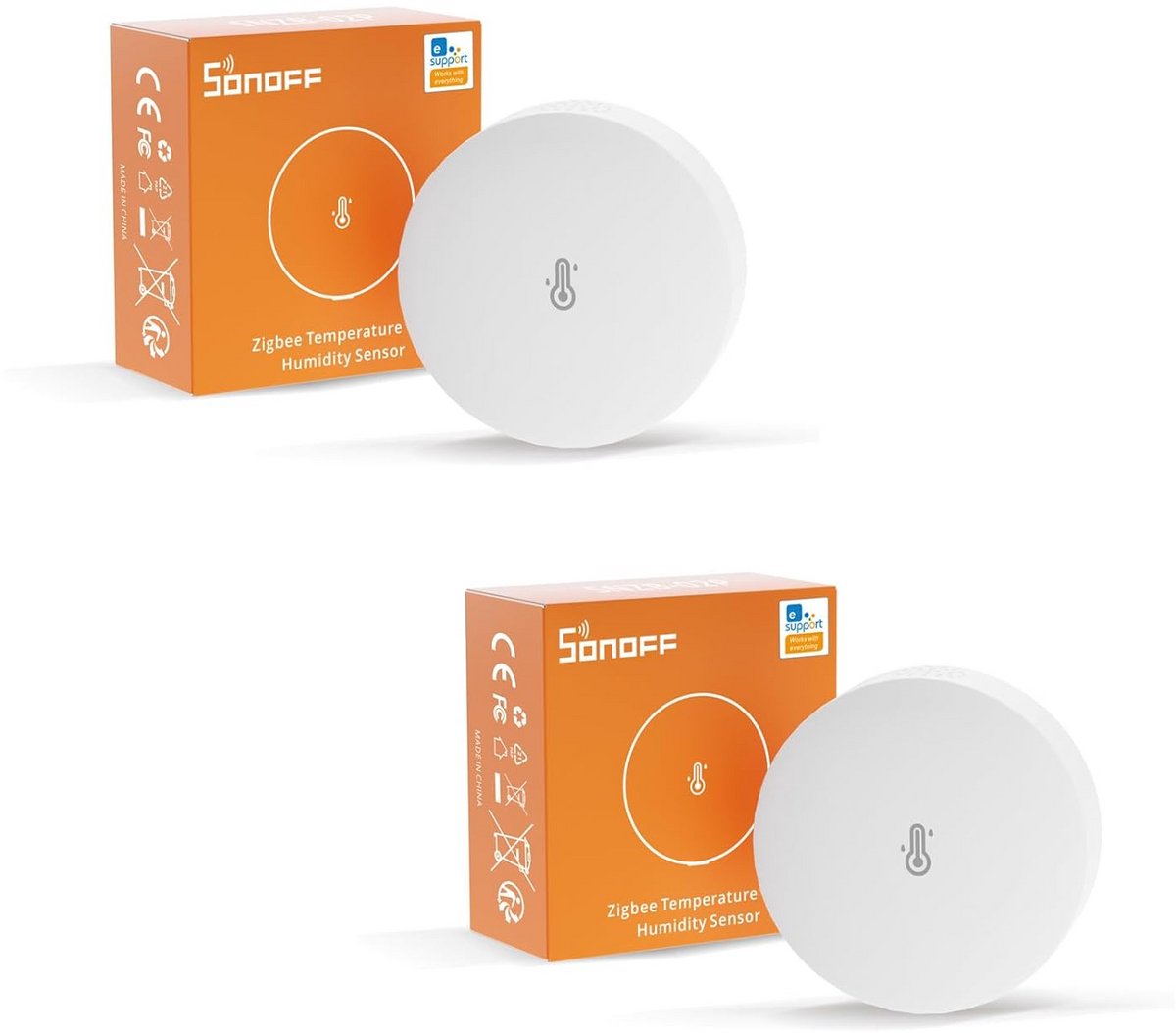 Slimme Sensor - Temperatuur Vochtigheid - Huis Bewaken - Hoge Nauwkeurigheid - 4 Jaar Batterij - Wit