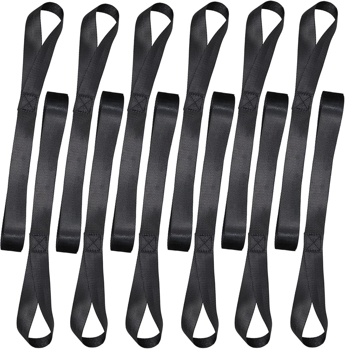 Sjorlussen - Nylon - Voor fiets, motor, transport - Zwart, 12 stuks, 46 x 2,5 cm