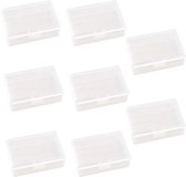 8 Stuks Kleine Kunststof Opbergdoos met Deksel – Transparante Mini Rechthoekige Doosjes voor Sieraden, Accessoires, Kralen, Knutselspullen of Snacks – transparant – 93x66x32mm