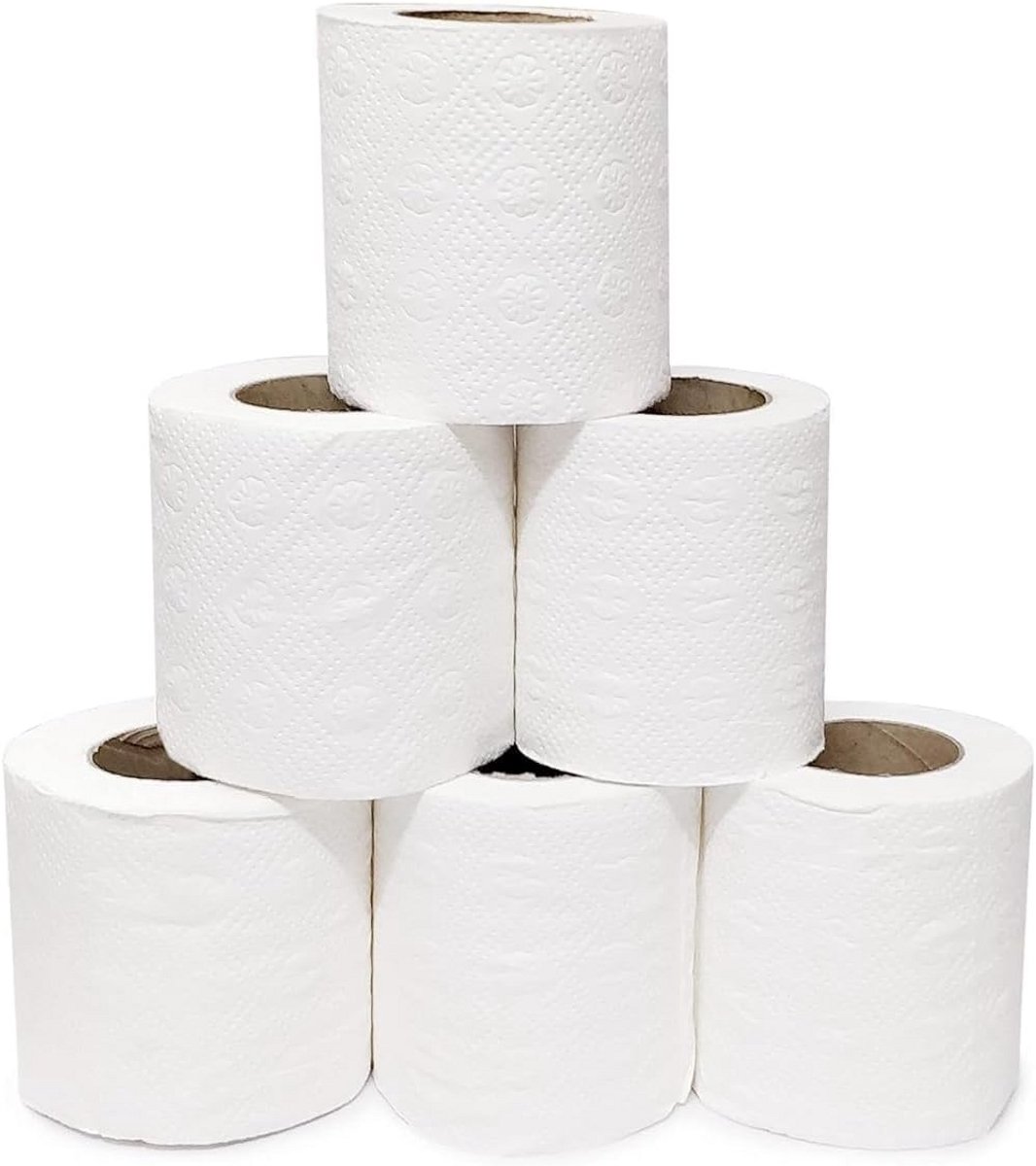 Zacht Toiletpapier - 2-laags papier - Hygiënisch Thuis - Voedselveilig Papier - 6 Rollen - Wit