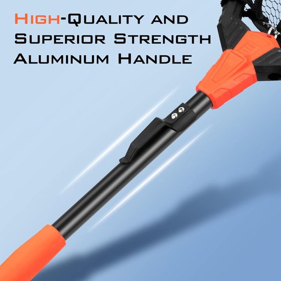 Visnet Schepnet - Opvouwbaar Net - Vissen Vangen - Met Lengtemeting - Tot 155 cm - Oranje Handvat — afbeelding 4