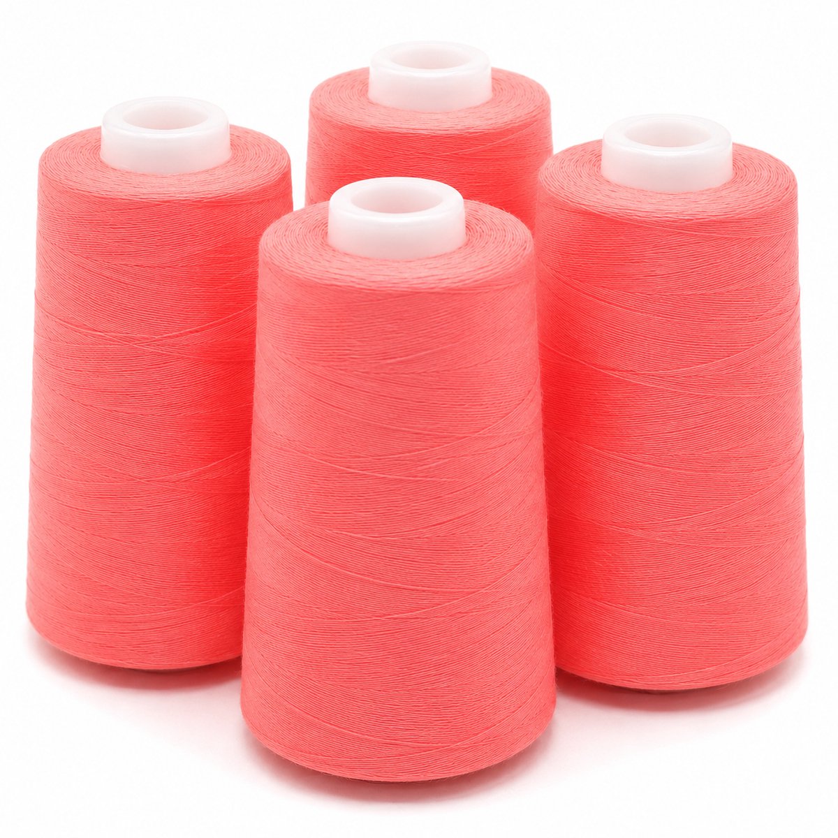 Polyester Overlockgaren – 4 Cones × 2700 m – Totaal 10.800 m – Fluoroze 933