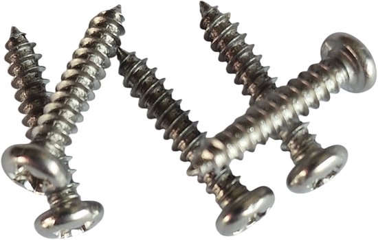 Enkele metalen schroeven met kruiskop