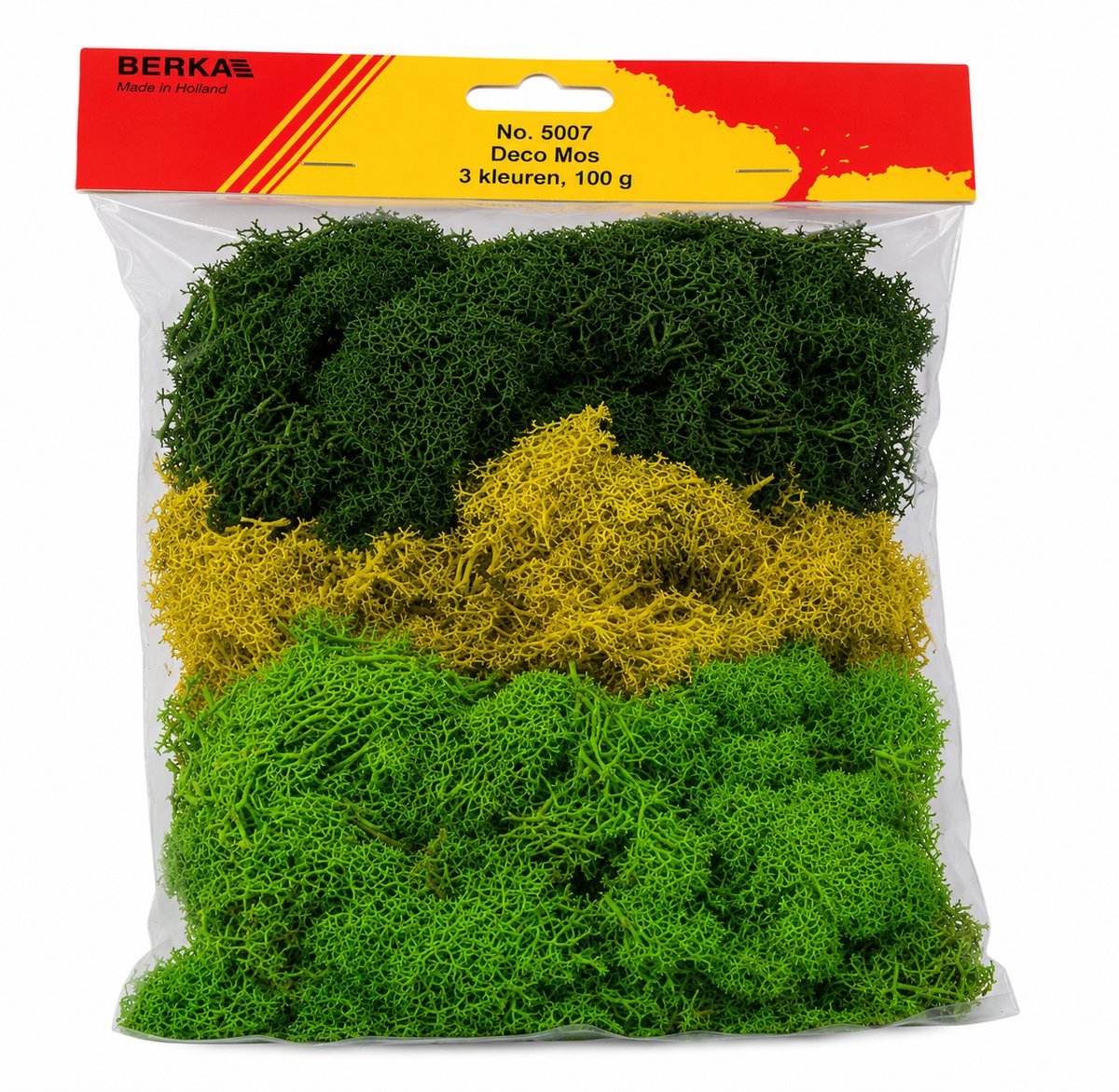 Berka 5007 Deco Mos Mix – Groen & Geel – 3 Kleuren Natuurlijk Decoratiemos