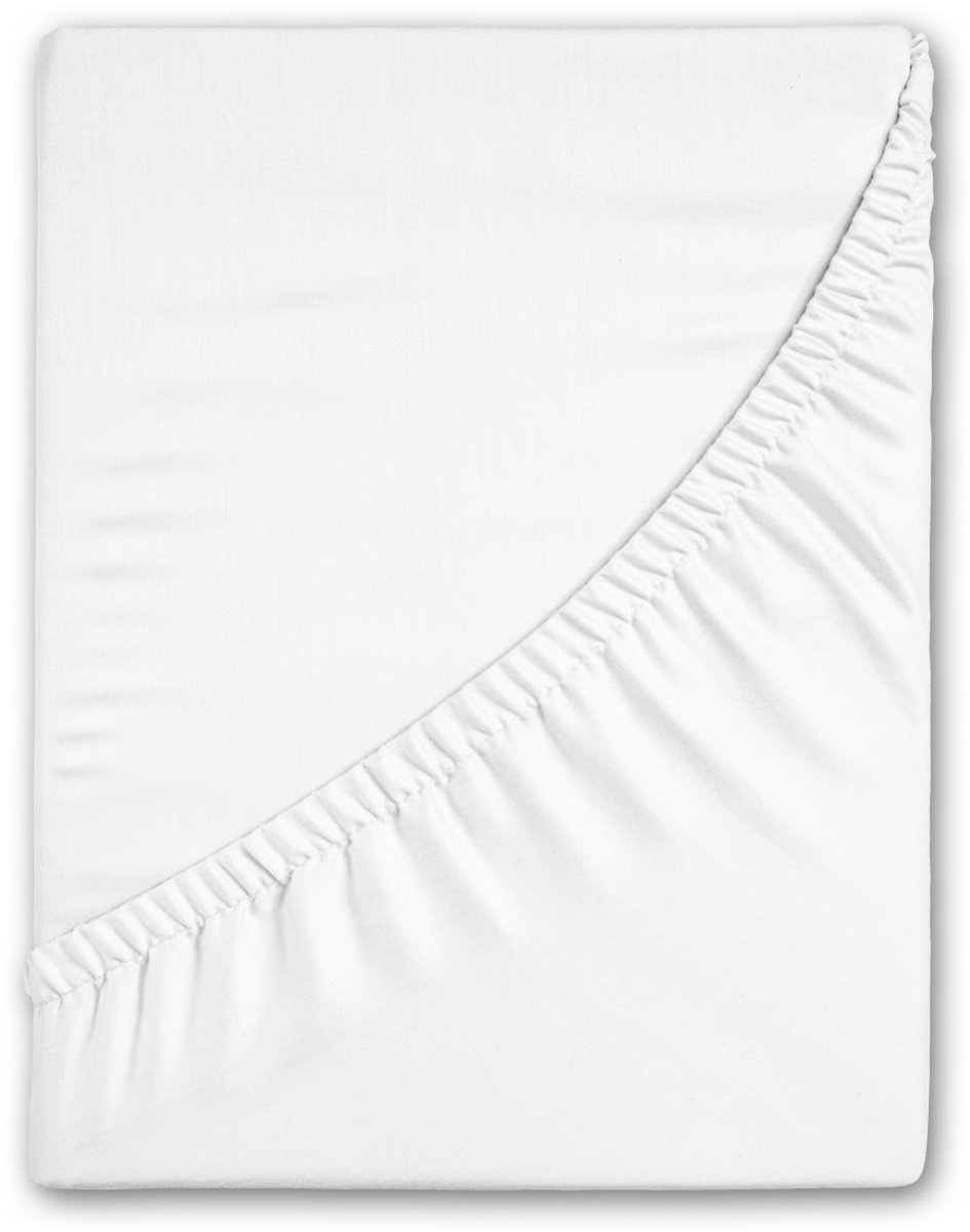 HIP hoeslaken effen kleur - 1 persoons 90x220 cm - Wit - 100% Katoen satijn