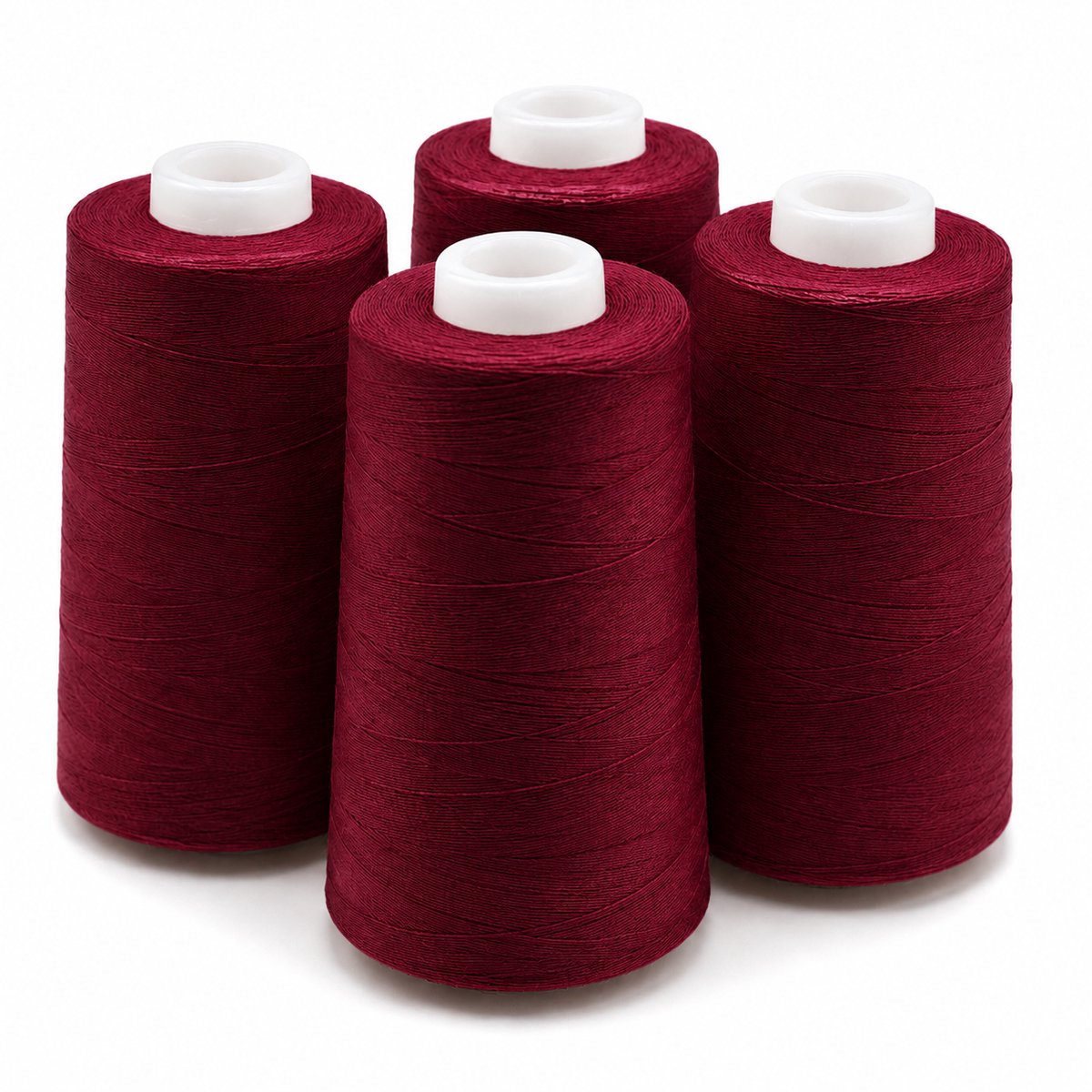 Polyester Overlockgaren – 4 Cones × 2700 m – Totaal 10.800 m – Bordeaux 068