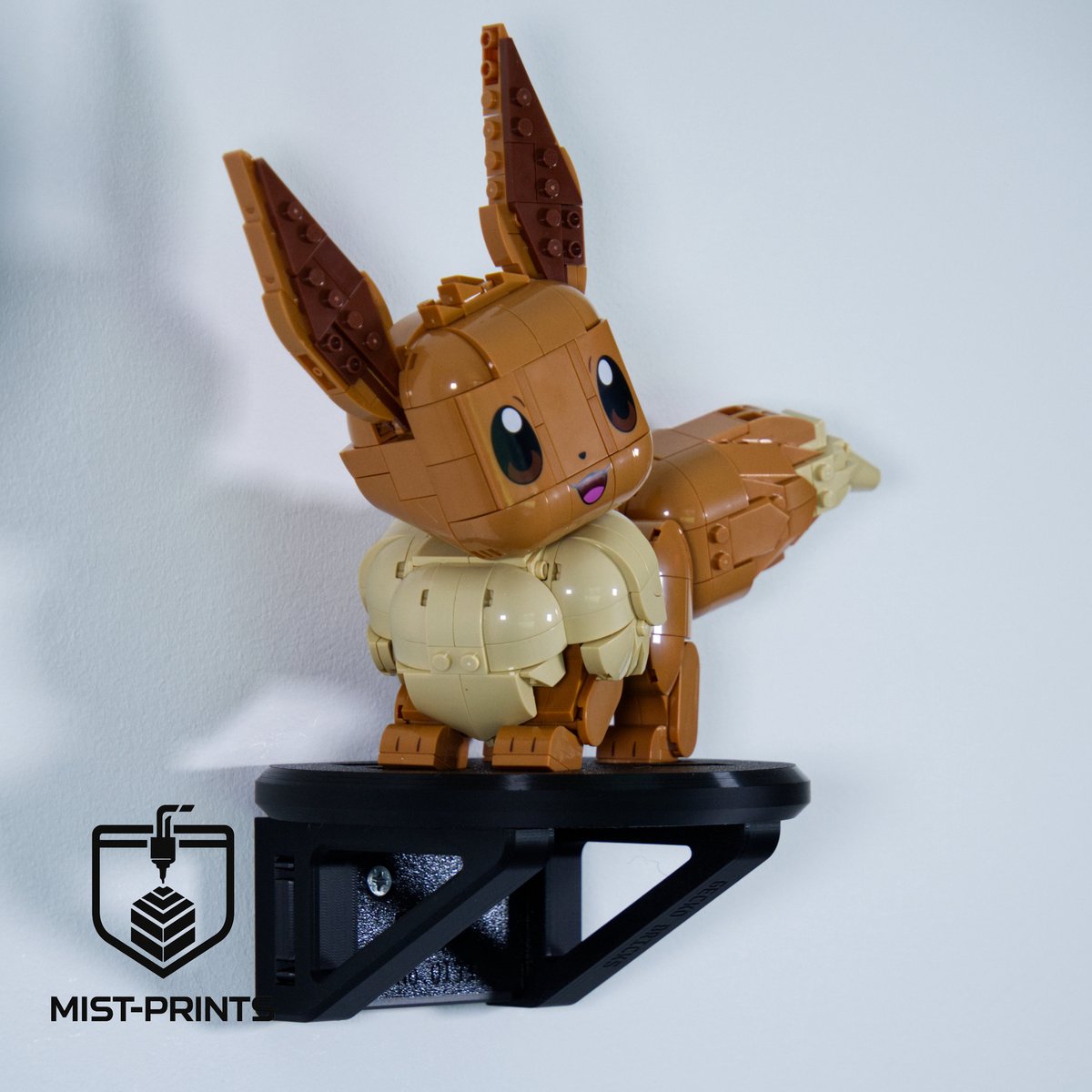 Mist-Prints - Wandbeugel voor bouwset 72151 - Muurhouder voor displaymodel - Geschikt voor LEGO - Zwart - 3D-geprint