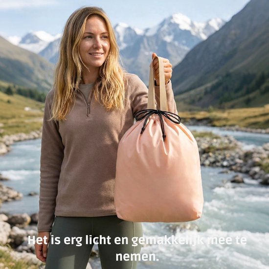 Damenzo - Opblaasbed - Luchtbed - Luchtbed met ingebouwde pomp - Luchtbed 2 persoons - LED verlichting - 200x150x25 cm - Beige van Damenzo — afbeelding 3