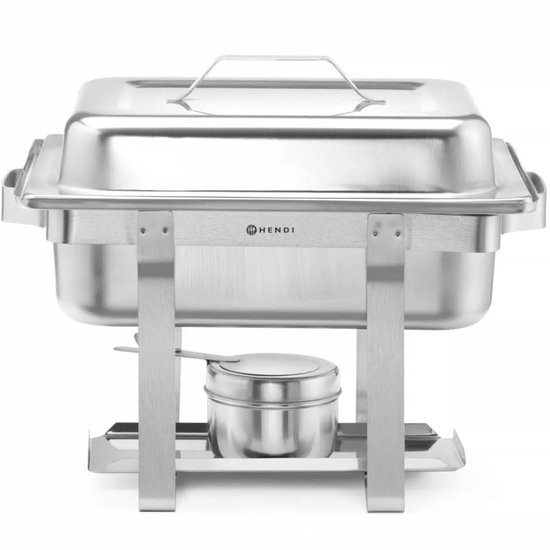 HENDI Chafing dish - Gastronorm 1/2 - Hoogglans - 4,5L - Inclusief brandpastahouder — afbeelding 2