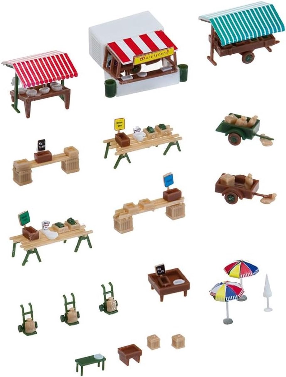 Weekmarkt Modelbouwset met 147 Onderdelen en Accessoires voor Modelspoorbaan N