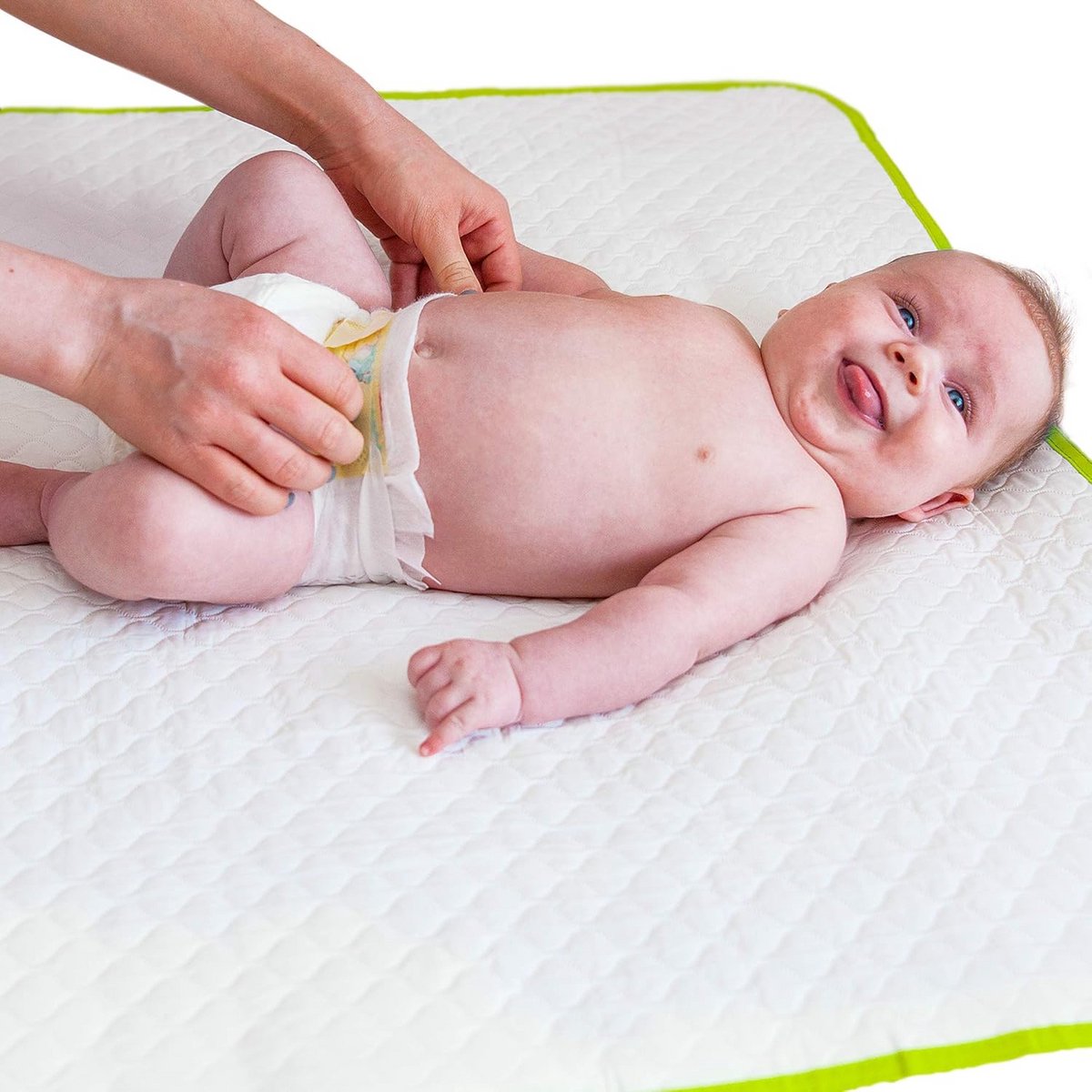 Draagbare aankleedkussen - Verzorgingsmat baby - Luier verschonen - Versterkte naden - 81x58 cm - Wit
