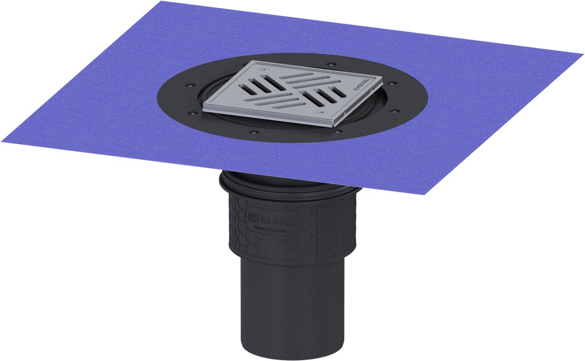 KESSEL-vloer-/plafondafvoer Practicus - DN 100, vert., Variofix, sleufrooster, 45210.51