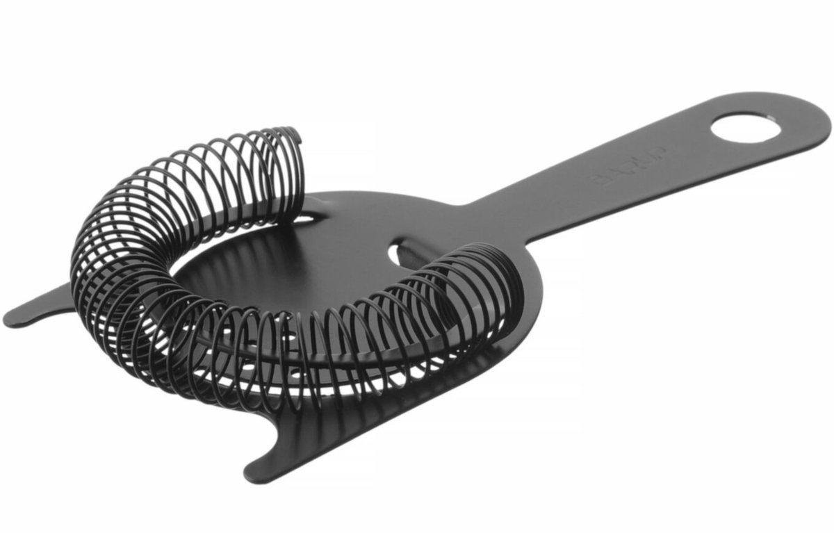 BarUp Hawthorne strainer – zwart – roestvast staal – 160x75 mm – eenvoudig te reinigen