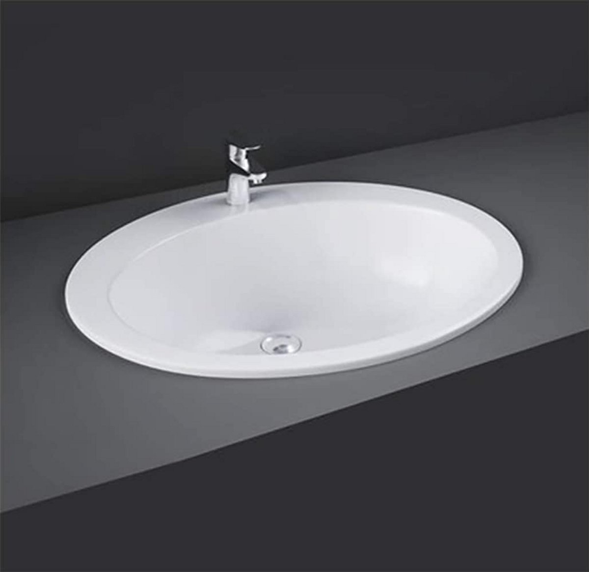 Opzetwastafel Inbouw - Keramiek Wastafel - Badkamer Vernieuwen - Duurzaam Keramiek - 63.5 cm - Wit