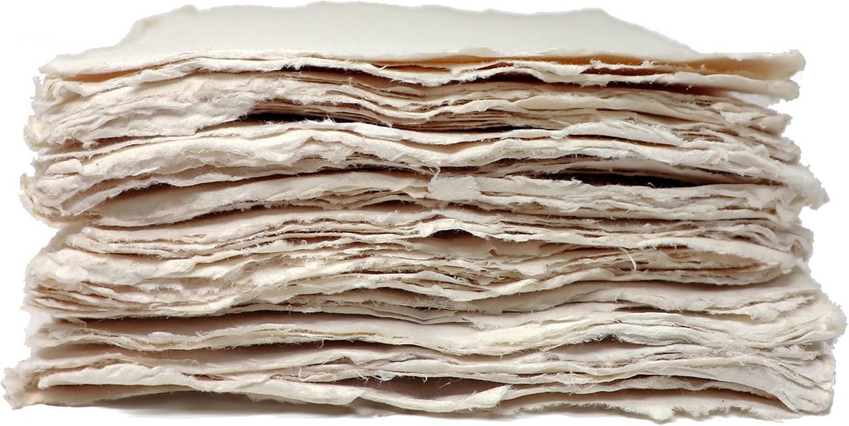 Katoen Rag Papier - Handgemaakt Aquarelpapier - Tekenen en Schilderen - 100% Katoen Zuurvrij - A1 20 Vellen - Natuurlijk Wit