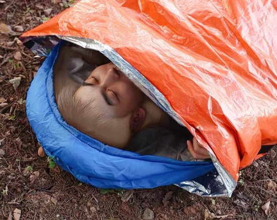 Noodslaapzak - Survival Bag - Outdoor Avontuur - Waterdicht Winddicht - 90x210cm - Oranje — afbeelding 3