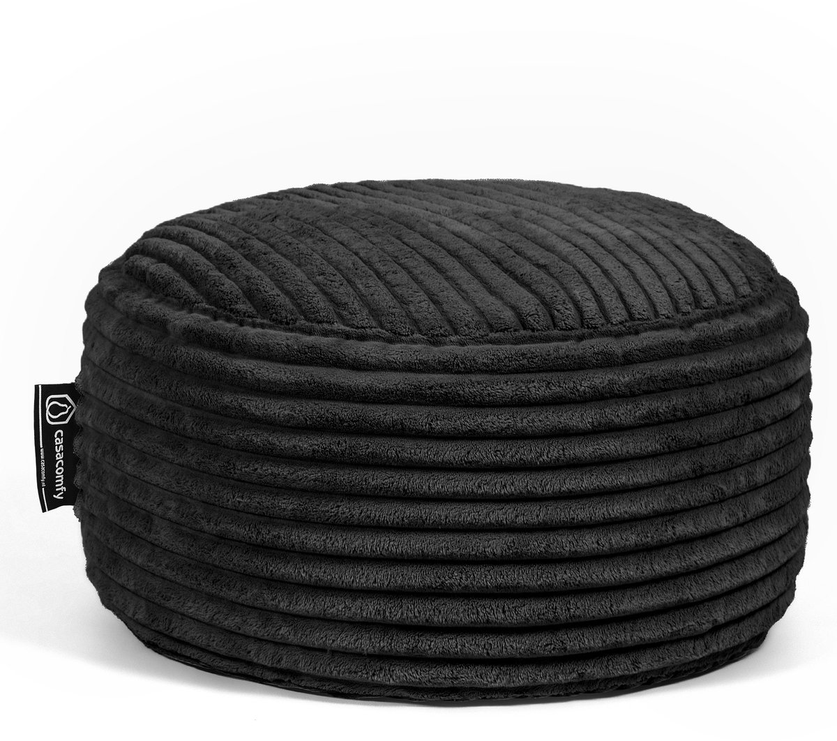 Casacomfy Poeffie - Poef - Groot Rond - Corduroy - 60x60x35 cm - Zwart