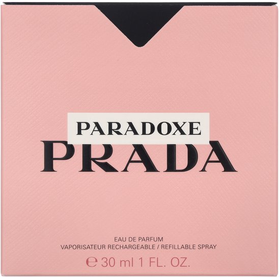 Boîte rose de Prada Paradoxe Eau de Parfum 30ml spray.