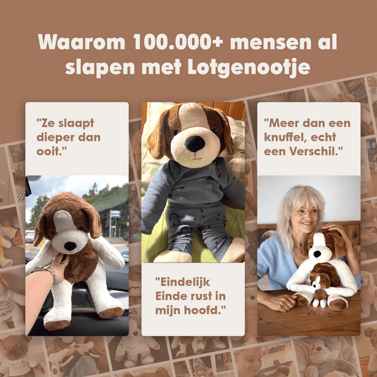 Lotgenootje Verzwaringsknuffel Hond - 45cm/2kg - Verzwaarde Knuffel - Weighted Stuffed Animal - Sensorisch Speelgoed - Zware Knuffel Anxiety - Plushie — afbeelding 6