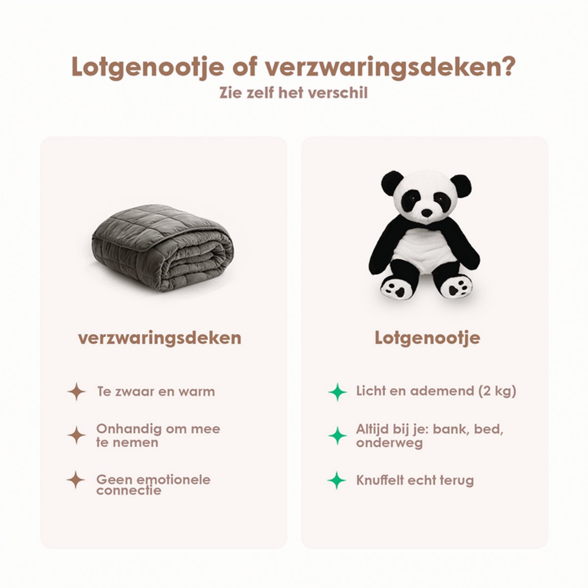 Lotgenootje Verzwaringsknuffel Panda - 45cm/2kg - Verzwaarde Knuffel - Weighted Stuffed Animal - Sensorisch Speelgoed - Zware Knuffel Anxiety - Plushie — afbeelding 10