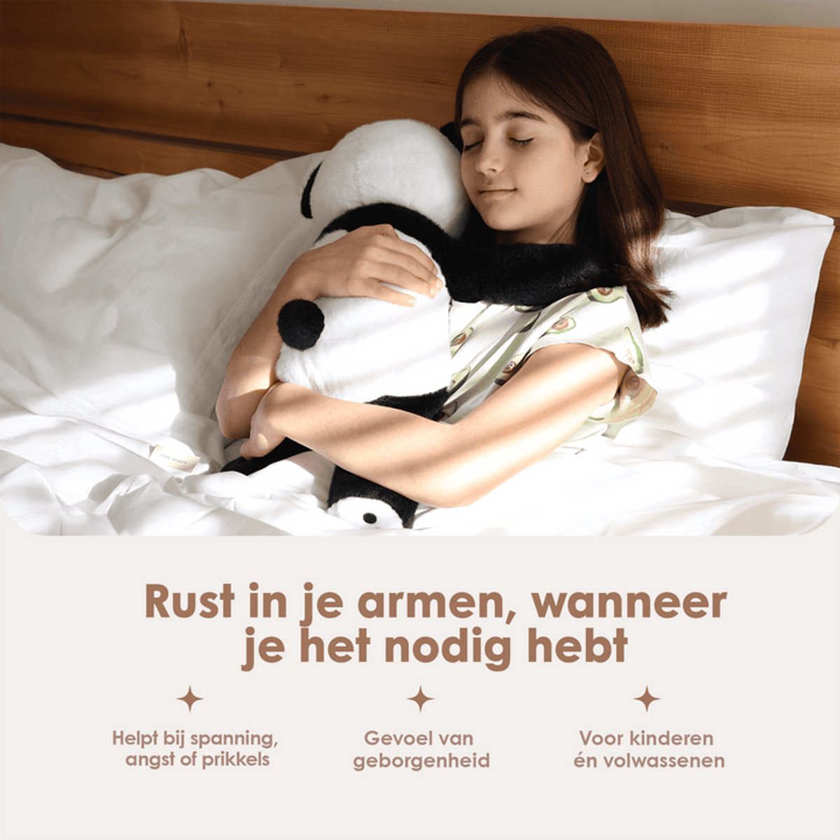 Lotgenootje Verzwaringsknuffel Panda - 45cm/2kg - Verzwaarde Knuffel - Weighted Stuffed Animal - Sensorisch Speelgoed - Zware Knuffel Anxiety - Plushie — afbeelding 7