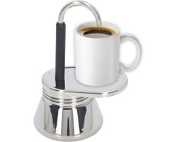 Koffiezetapparaat - Mokkapot Espresso - Thuis Koffie Zetten - Roestvrij Staal - 155 x 95 cm - Zilverkleurig