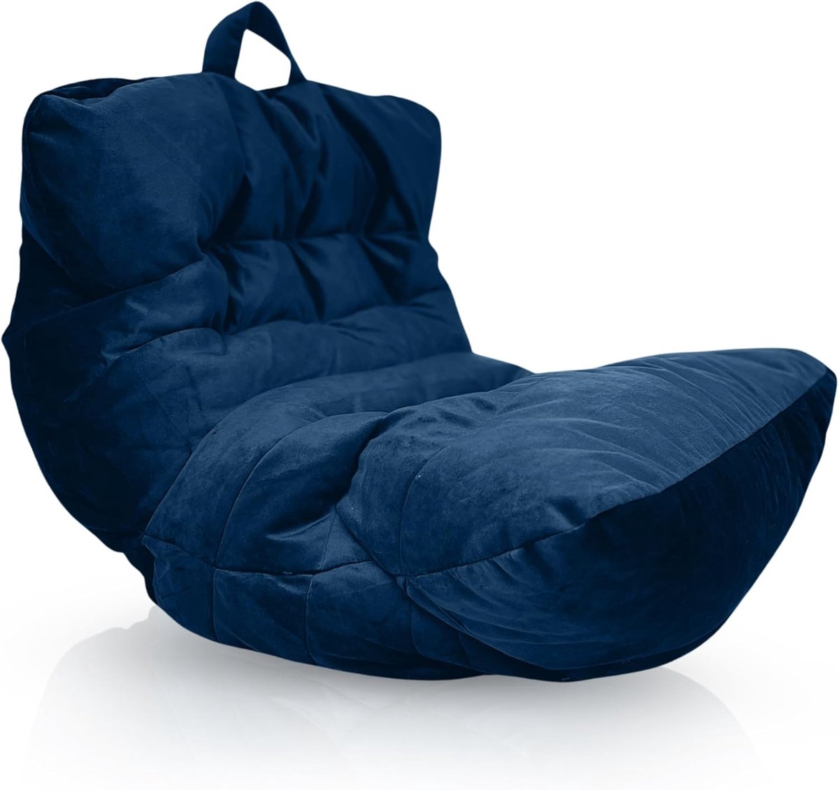 Luxe Zitzak - Poef Lounge - Ontspannen Zitten - Perzisch Fluweel - XXL 90x90x80cm - Blauw