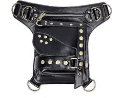 Steampunk Heuptas Mode Gothic Leren Schoudertas Crossbody Messenger Tassen Dijbeen-Heup Holster Portemonnee Reistas Wandelsport Kettingtassen Voor Vrouwen en Mannen