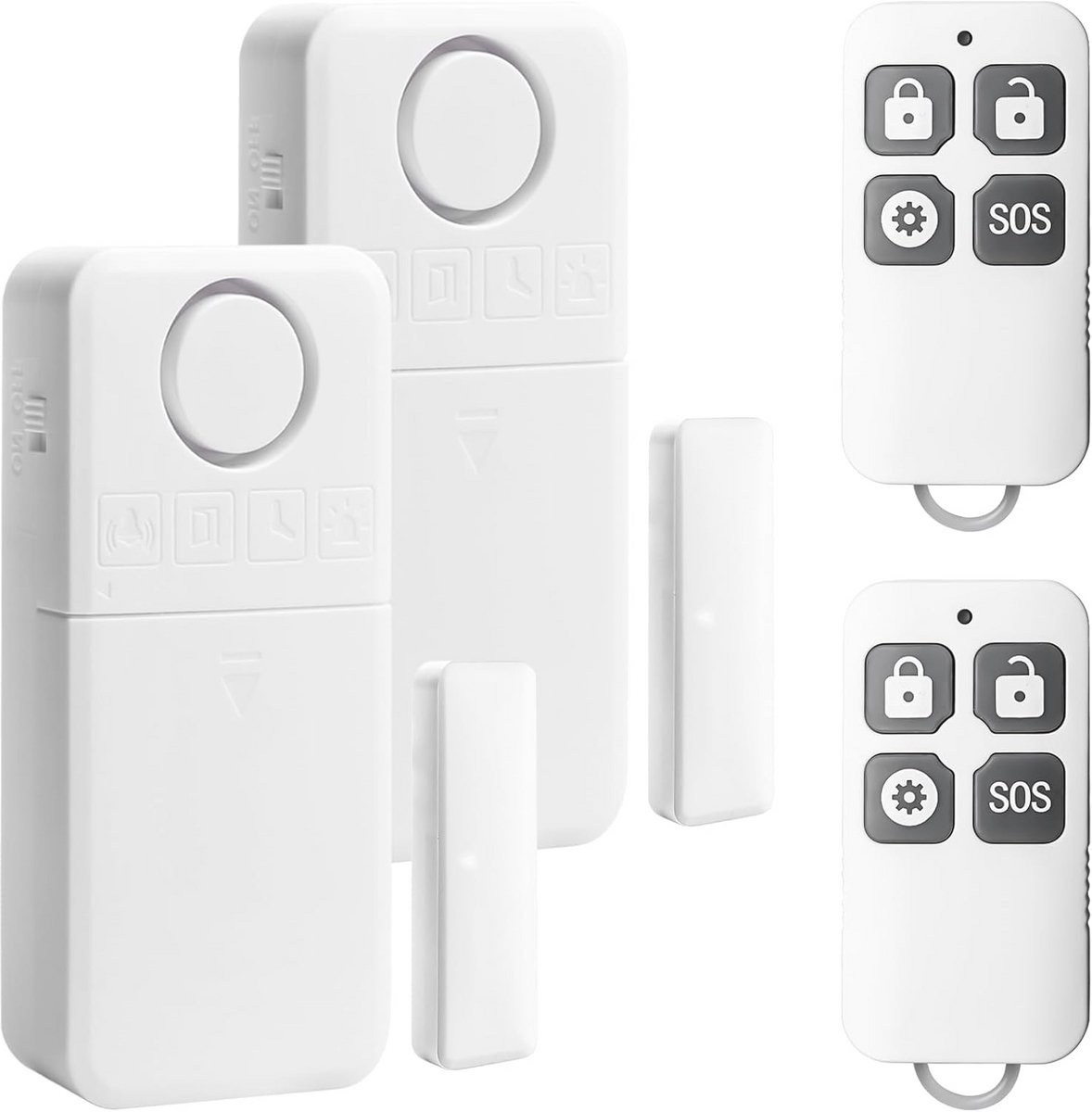 Vensteralarm Inbraakbeveiliging - Deuralarm Alarmsysteem - Huis Beveiligen - 130 dB Luide Sirene - 4 Alarm Modi - Wit