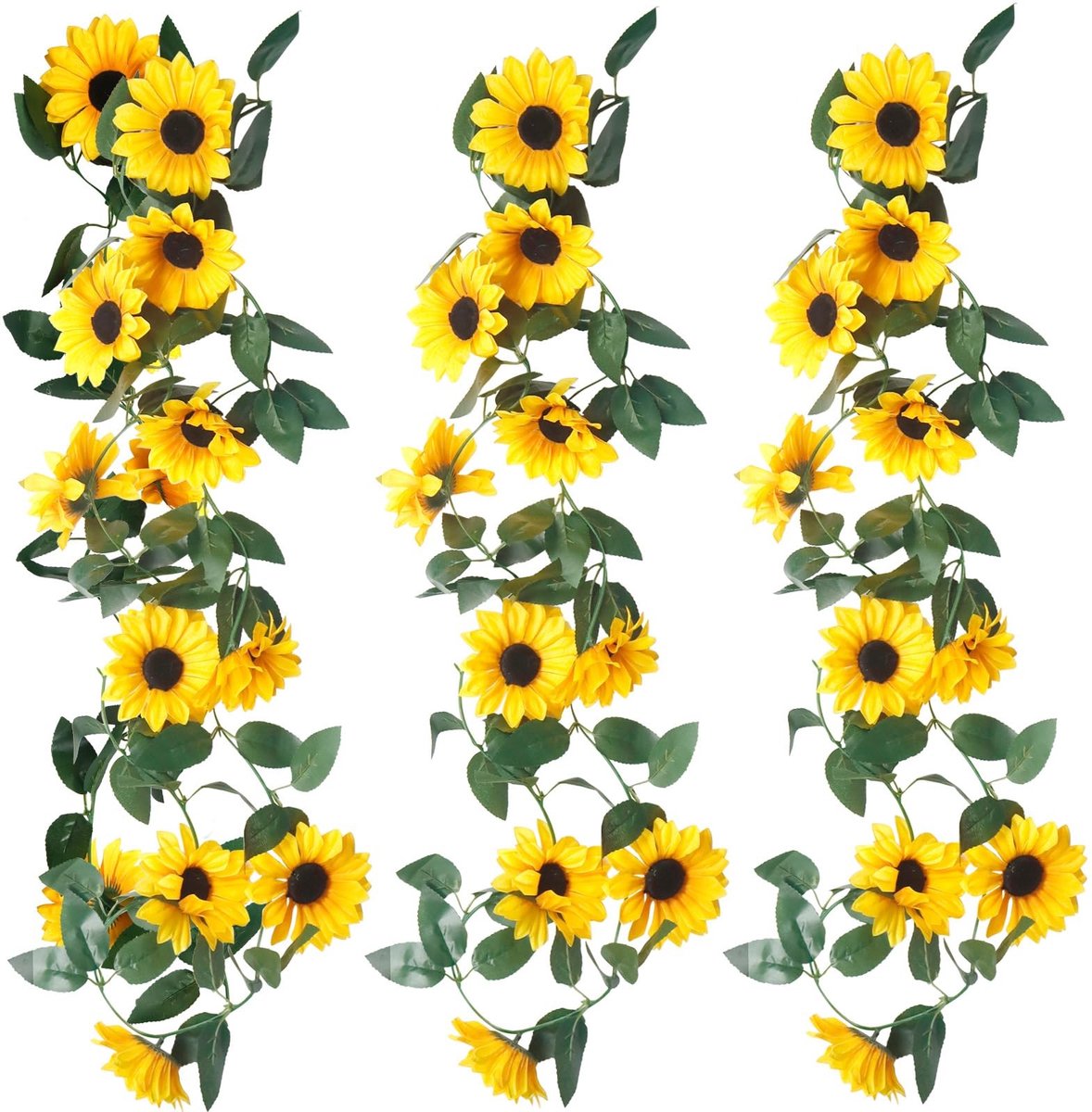 Dailygoods- Kunstbloemenranken - Zijden Bloemen - Hangende Zonnebloemslinger - Nepbloemen 