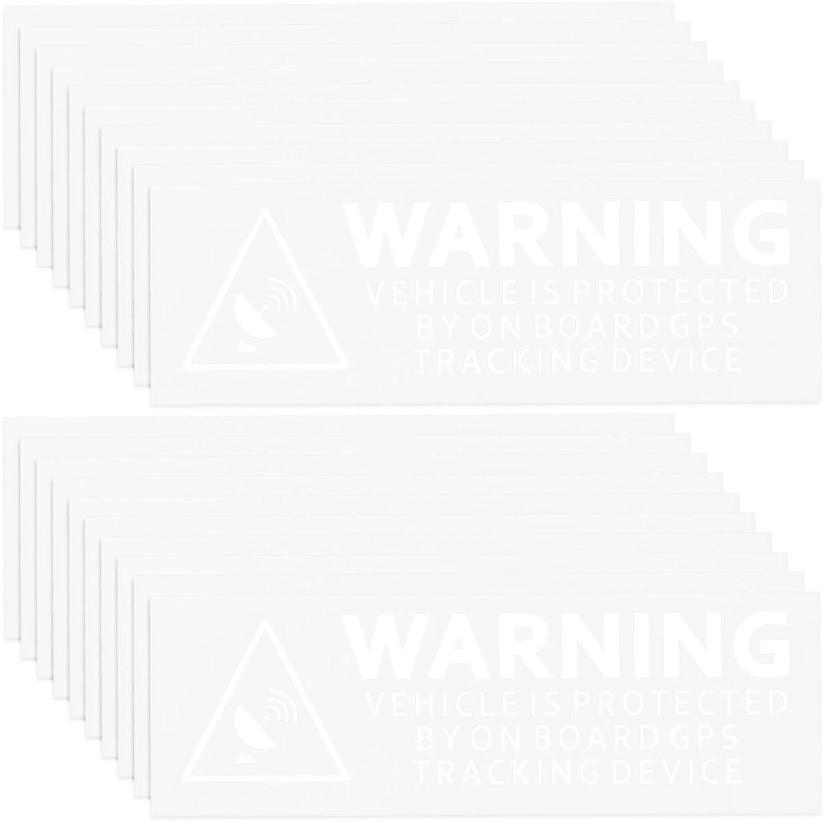 Dailygoods- GPS Tracker Waarschuwing Sticker - 20 Stuks - Zelfklevend - Waterbestendig - Transparant - 75 x 25 mm - Beveiligingsstickers