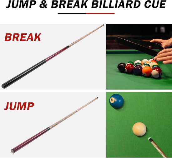 Pool Keu - Break Jump Keu - Biljart Spel - Explosieve Impact - 145.5 cm - Natuurlijk Hout — afbeelding 5