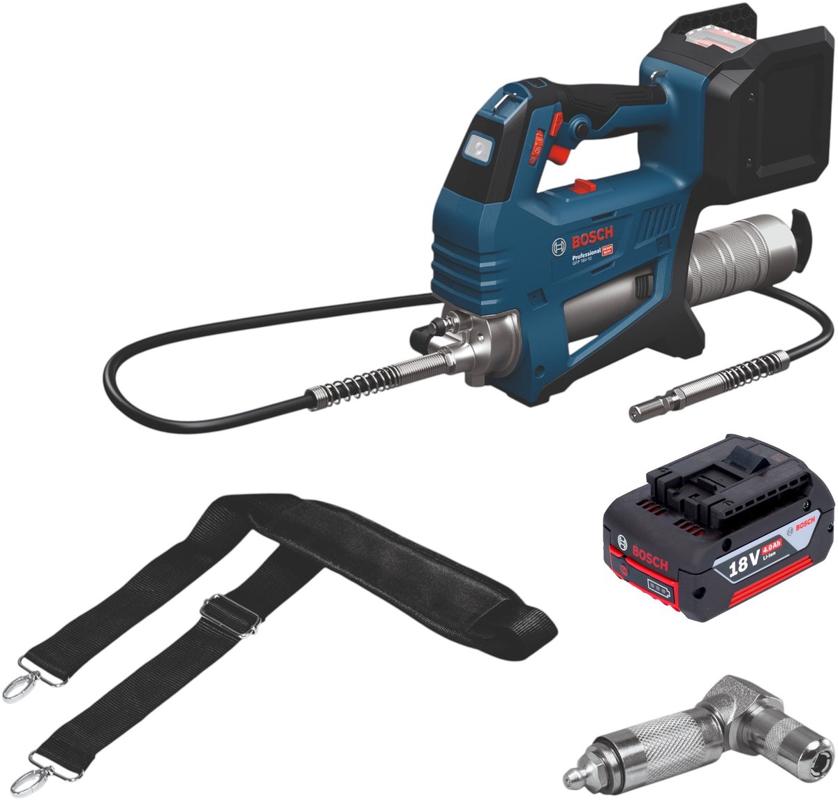 Bosch GFP 18V-10 accu-vetspuit 18 V 10000 psi + 1x accu 4,0 Ah - zonder oplader