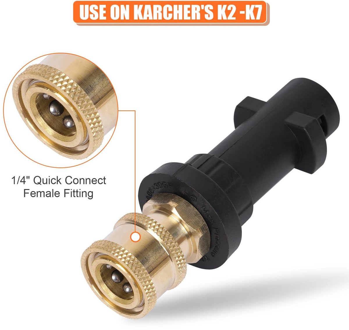 Dailygoods - Hogedrukreiniger Accessoires - Karcher Adapter - 1/4" Quick Connect - Met 5 Power Nozzle Tips - Voor Karcher K2 K3 K4 K5 K6 K7 – foto 6