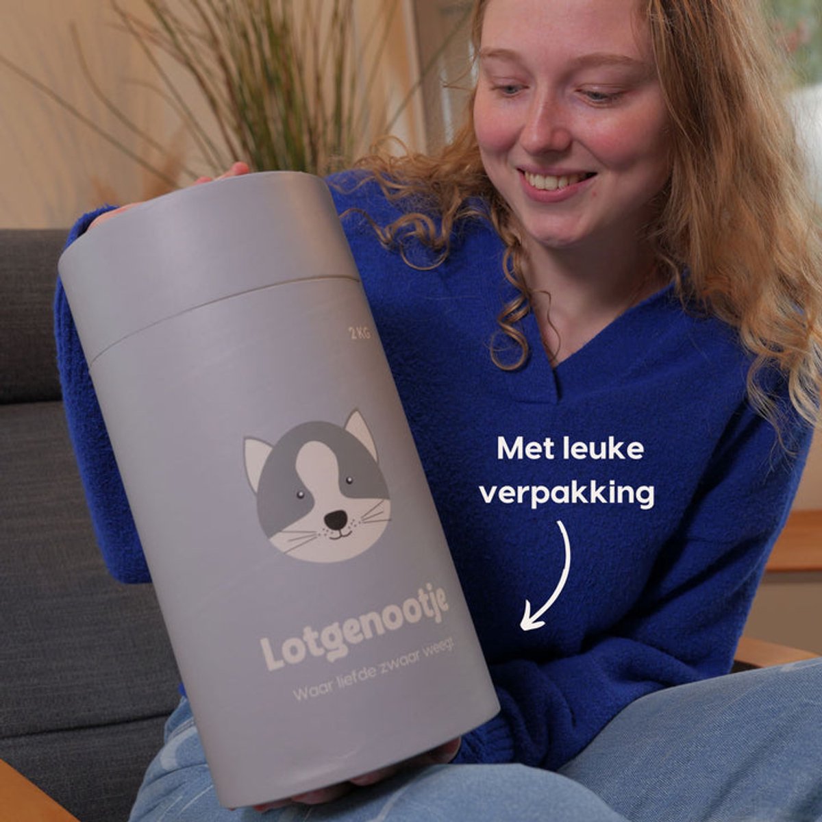 Lotgenootje Verzwaringsknuffel Kat - 45cm/2kg - Verzwaarde Knuffel - Weighted Stuffed Animal - Sensorisch Speelgoed - Zware Knuffel Anxiety - Plushie — afbeelding 2