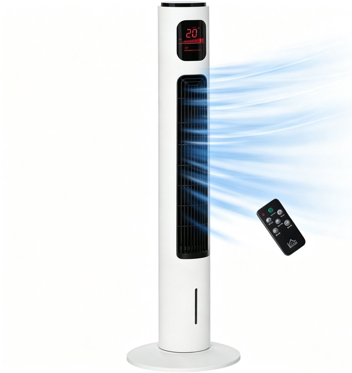 TEKROA® Torenventilator met Afstandsbediening - Statiefventilator 96 cm - 70° Oscillerend - 45W - 3 Snelheden & 3 Standen - Timer - Stille Ventilator voor Slaapkamer en Woonkamer - Wit