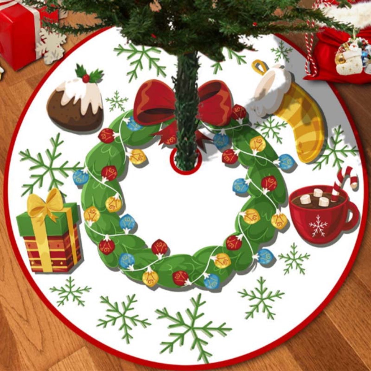 Kerstboomrok – 90 CM – Kerstboomkleed – Voor Kerstfeest & Kerstboomdecoratie – Wit